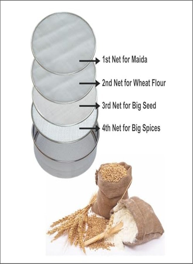 Anjali 4 in 1 Stainless Steel Interchangeable Sieve Set of 5 - Mesh Filter, Sink Strainer, and Flour Sifter for Baking, Pastries, and More - Image 3
